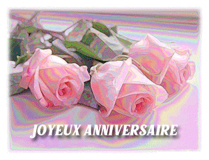 Gif animé joyeux anniversaire roses roses
